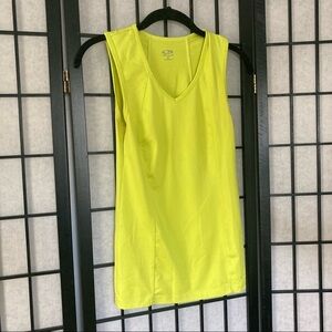 Champion Athletic Workout V-Neck Sleeveless Tank Top Fluorescent Yellow Small